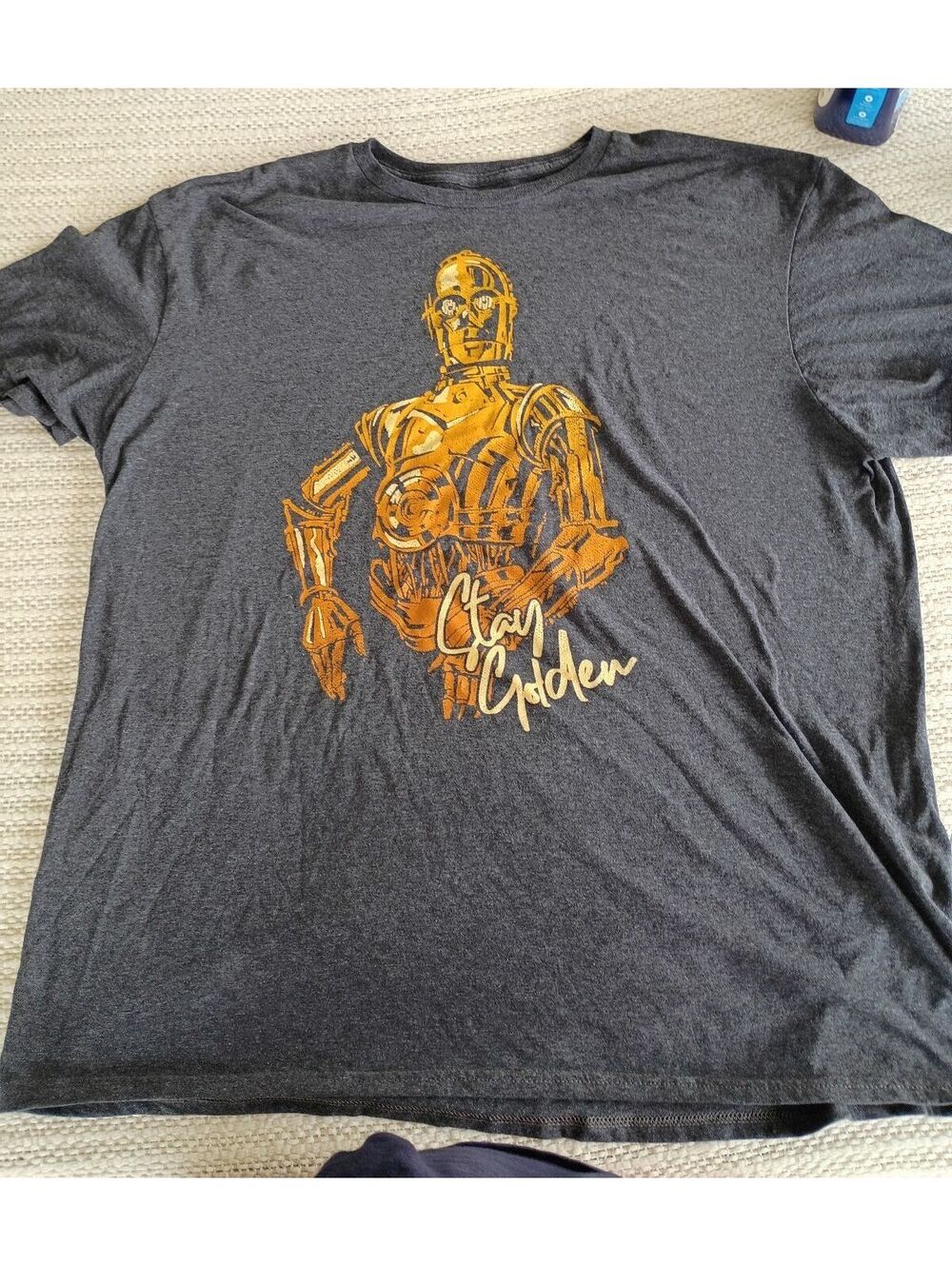 Star Wars XL Gray T-Shirt with C-3PO Stay Golden Graphic